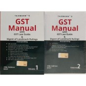 Taxmann's GST Manual with GST Law Guide & Digest of Landmark Rulings 2023 (Set of 2 volumes) 